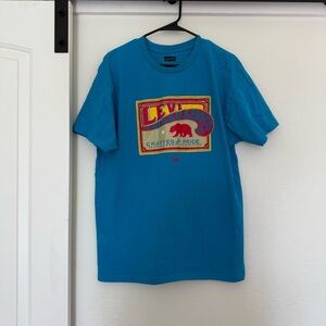 Levi’s Strauss Men’s Graphic T-shirt Blue California Bear Marin Pride Casual Tee